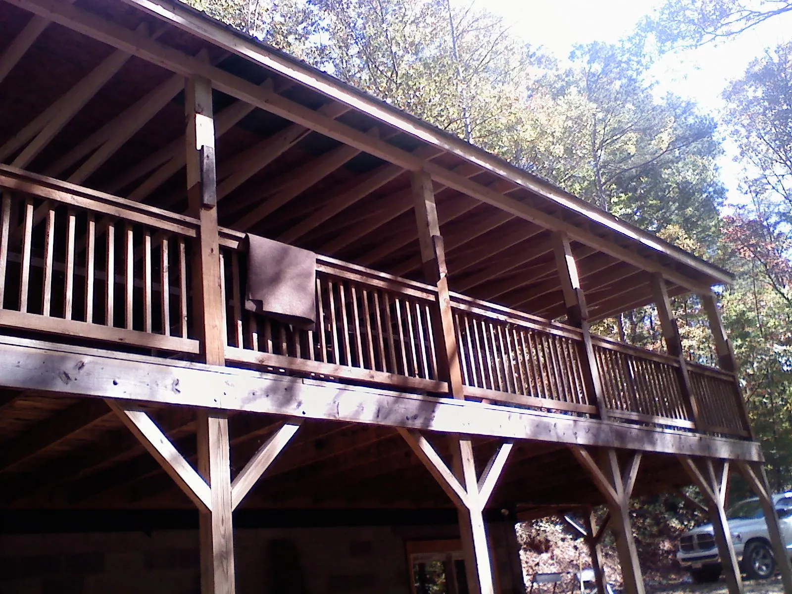 Timber framing under a new elevated porch and deck — Roof Leak Repair in Howard Beach by Roofing Brothers